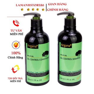 Dầu gội Argana kiềm dầu phục hồi tóc hư tổn khô sơ sạch dầu, gàu, cặp gội xả Argana Oil Control 500ml chính hãng