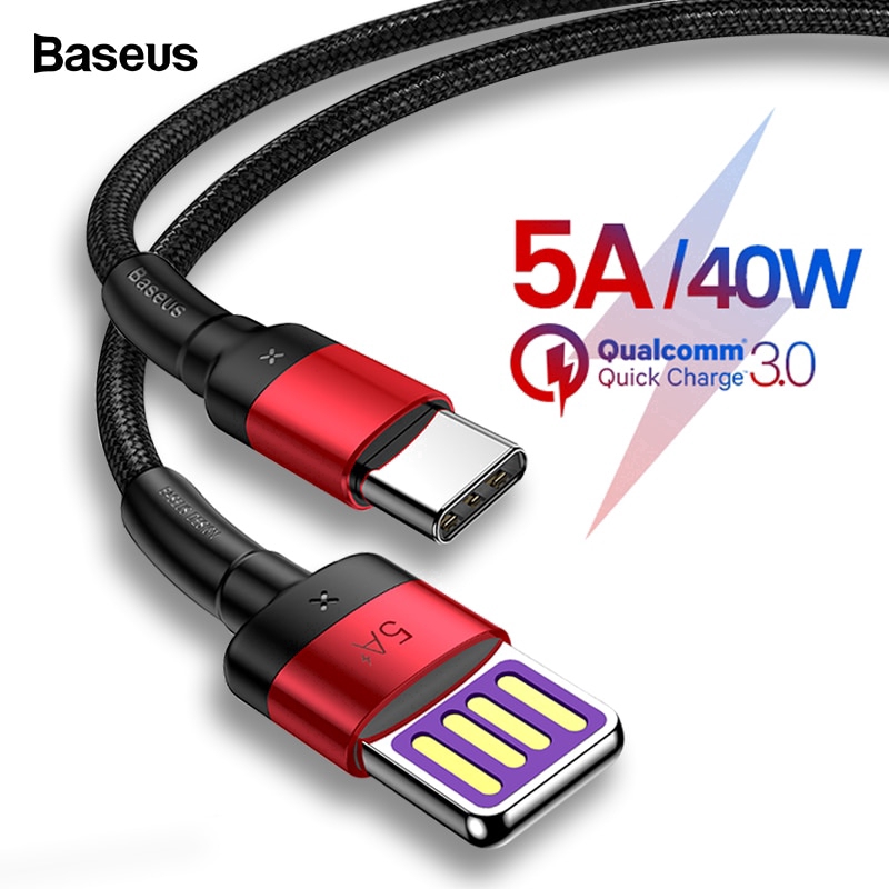 Dây cáp sạc nhanh BASEUS USB Type C 5A cho điện thoại Android và iPad pro