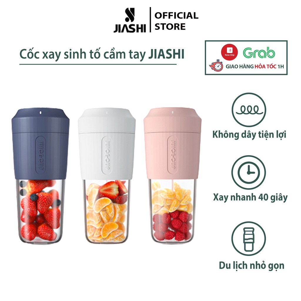 Máy xay sinh tố Jiashi cầm tay mini 6 lưỡi đa năng dung lượng pin lớn 3000mAh - MXS02