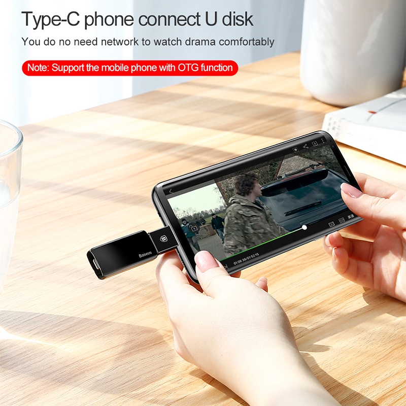 USB chuyển đổi Baseus OTG sang type C cho Samsung S9 S8 máy tính bảng Xiaomi