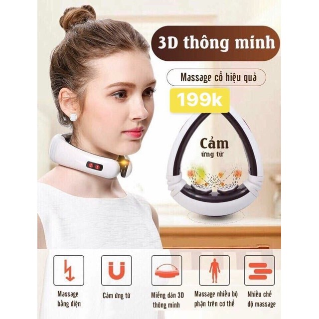 Máy Massage Cổ Vai Gáy 3D Trị Liệu Cao Cấp