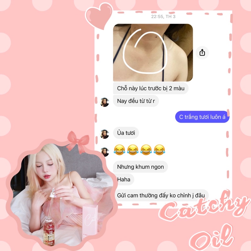 Lọ 10ml Dầu Dưỡng Cơ Thể Làm Sáng Da, Tẩy Tế Bào Chết Catchy Dermalogy 4%BHA +2%AHA Oil Body Treatment