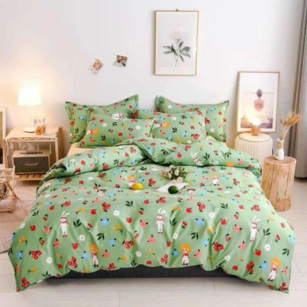 Bộ Chăn Ga Gối Bé Thỏ Cotton cotton 80%  1m6/1m8/2m  Maibedding