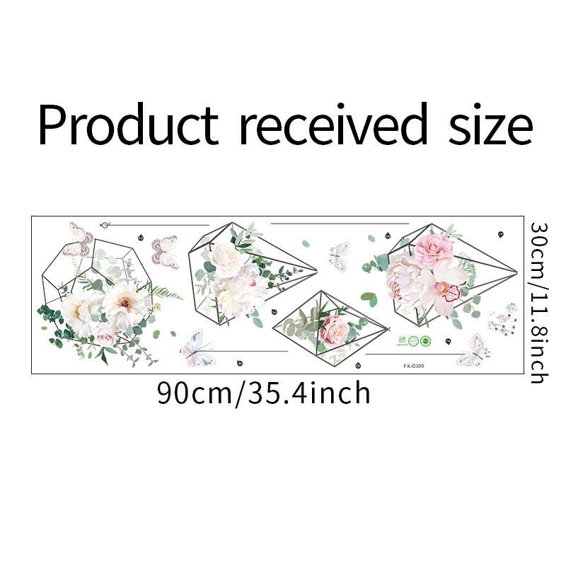Sticker Dán Tường Họa Tiết Giỏ Hoa Trang Trí Phòng Khách