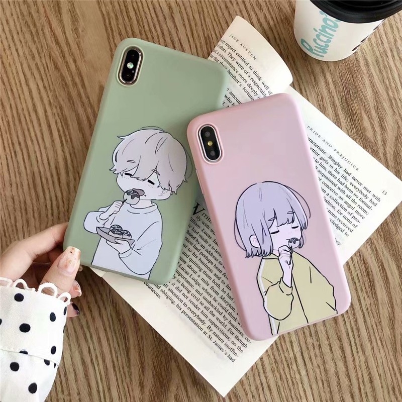 Ốp iphone dẻo Cặp Đôi Ăn Bánh cho 11/11pro/11promax/x/xs/xr/xsmax/6/7/8/plus/splus/12 pro max/13 pro max-a270