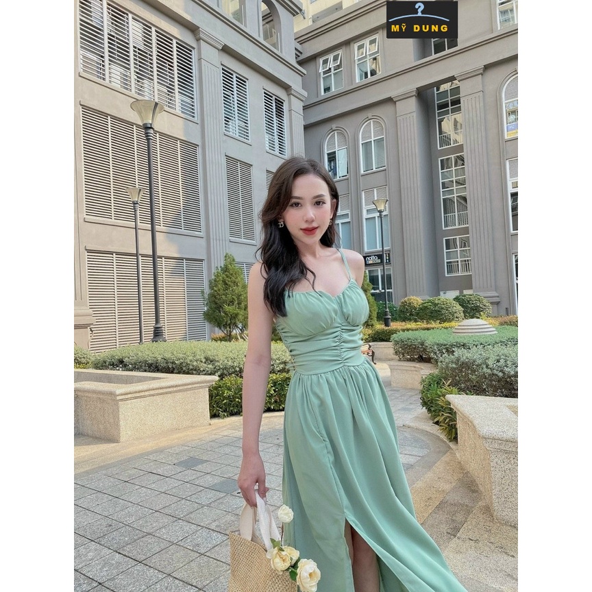 ĐẦM MAXI 2 DÂY CÚP NGỰC NHÚN,XẺ ĐÙI -NHẸ NHÀNG-GỢI CẢM