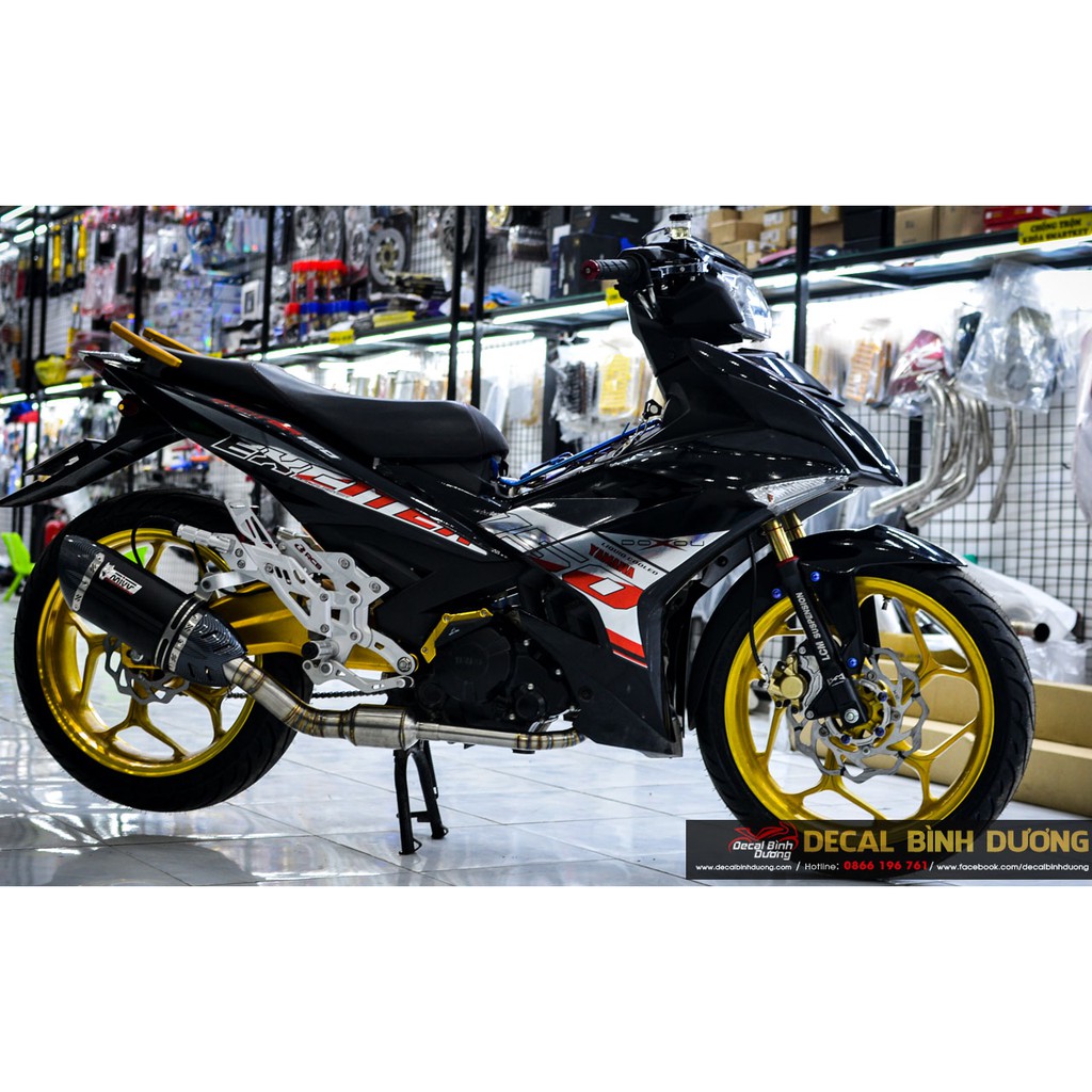 Decal Rời Exciter 150 🍀 FREESHIP 🍀 Cam Đen Chrome