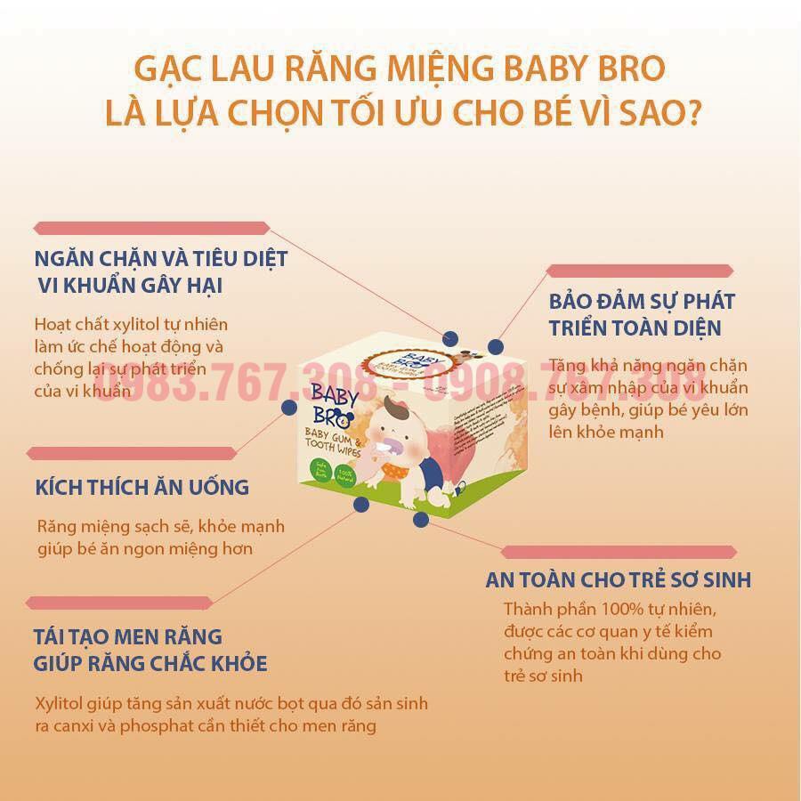 Tưa Lưỡi Cao Cấp Hàn Quốc Baby Bro Cho Bé Sơ Sinh (1 Hộp 25 Miếng) - 8809262393316