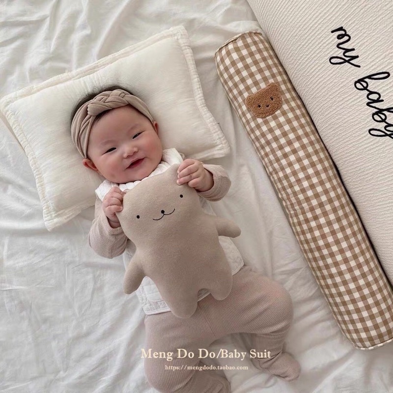 GỐI ÔM GẤU TEDDY - size 20x80 - Cotton linen