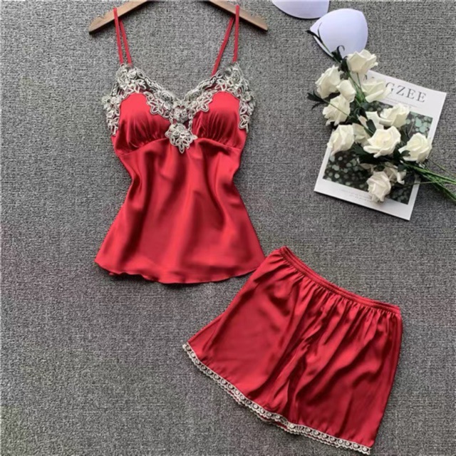 SHIP NHANH 2h [LL 569] Đồ bộ ngủ lụa satin lụa phối ren sexy gợi cảm -đồ bộ mặc nhà ngủ cao cấp - cô chủ nhỏ chuyên sỉ