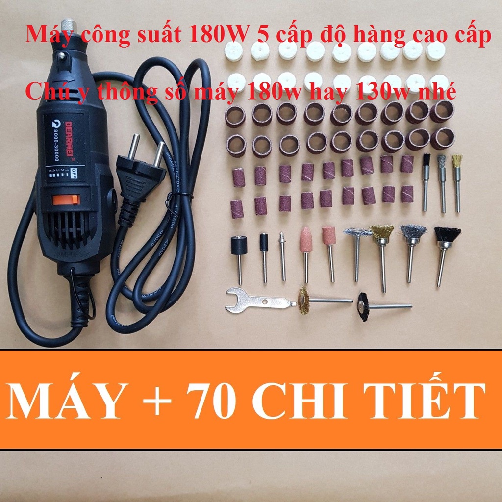Bộ máy khoan mài cắt cầm tay - máy khoan thẳng 180w hay máy mài khuôn cầm tay siêu khỏe