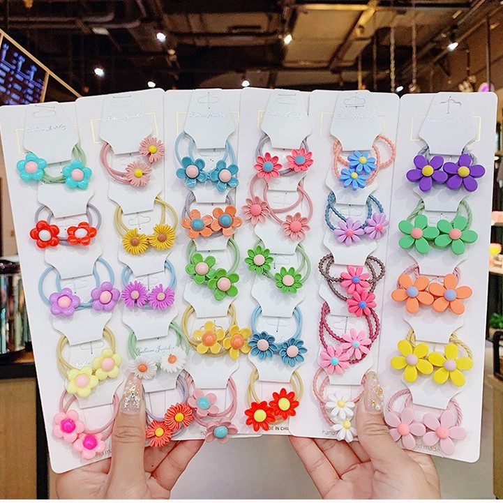 Set 10 Chun Buộc Tóc Hoạt Hình Cho Bé Yêu (đóng túi nilon)