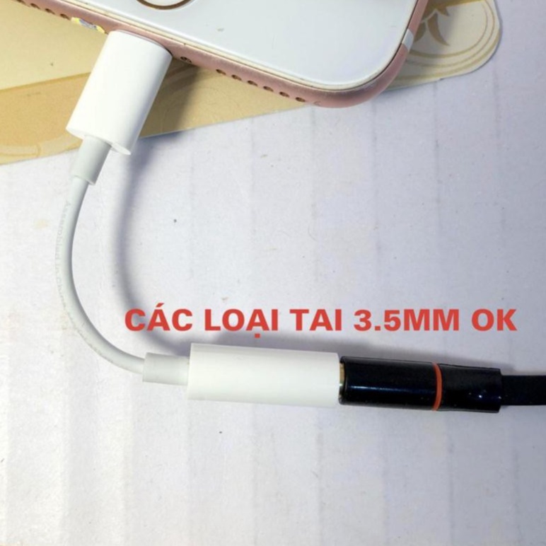 Cáp chuyển tai nghe ip ra chân tròn 3.5 mm,Jack adapter hỗ trợ mic nghe gọi cho Ip 5 6 7 8 x 11 12 KLH