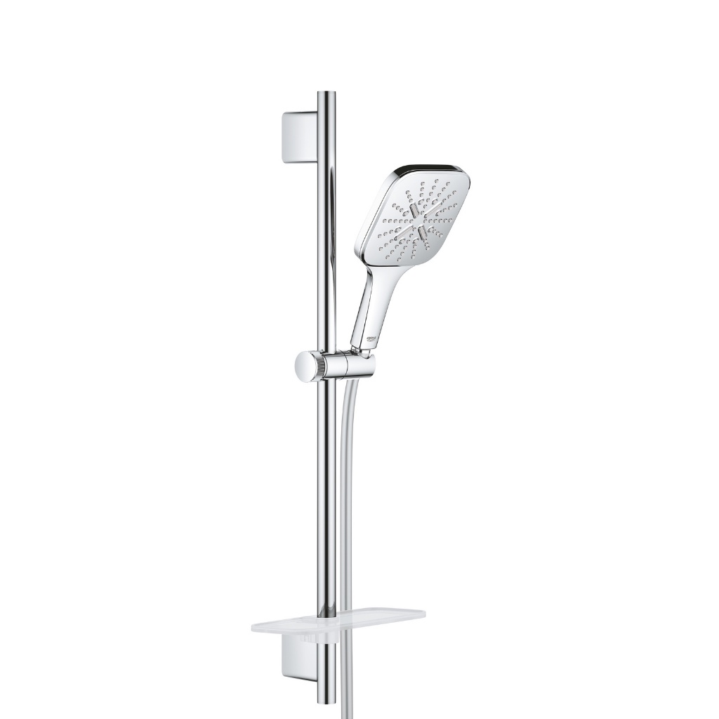 Bộ Tay Sen GROHE Rainshower SmartActive 130 Cube Kèm Thanh Trượt 600mm Và Khay Để Xà Phòng, Công Nghệ EcoJoy - 26583000