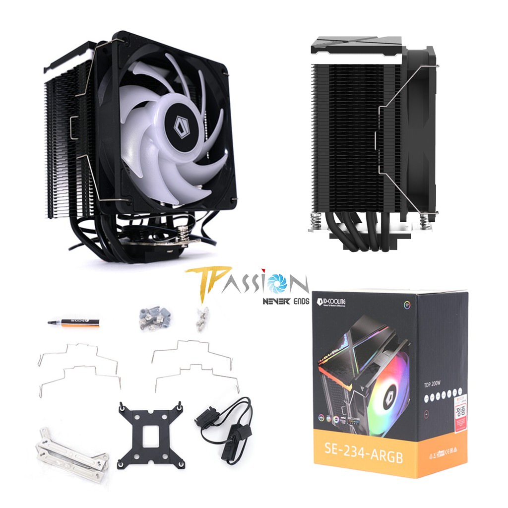 Tản nhiệt khí CPU ID-Cooling SE-234-ARGB V2 - Chính hãng BH 24 tháng, LED ARGB 5V màu rainbow sync main/hub, SE234 V2