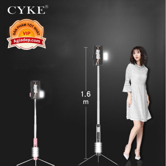 Gậy tự sướng Siêu dài + Có đèn ánh sáng Led hỗ trợ chụp ảnh đẹp, có nút Bluetooth chụp xa - Hàng hiệu cao cấp CYKE CA18 | BigBuy360 - bigbuy360.vn