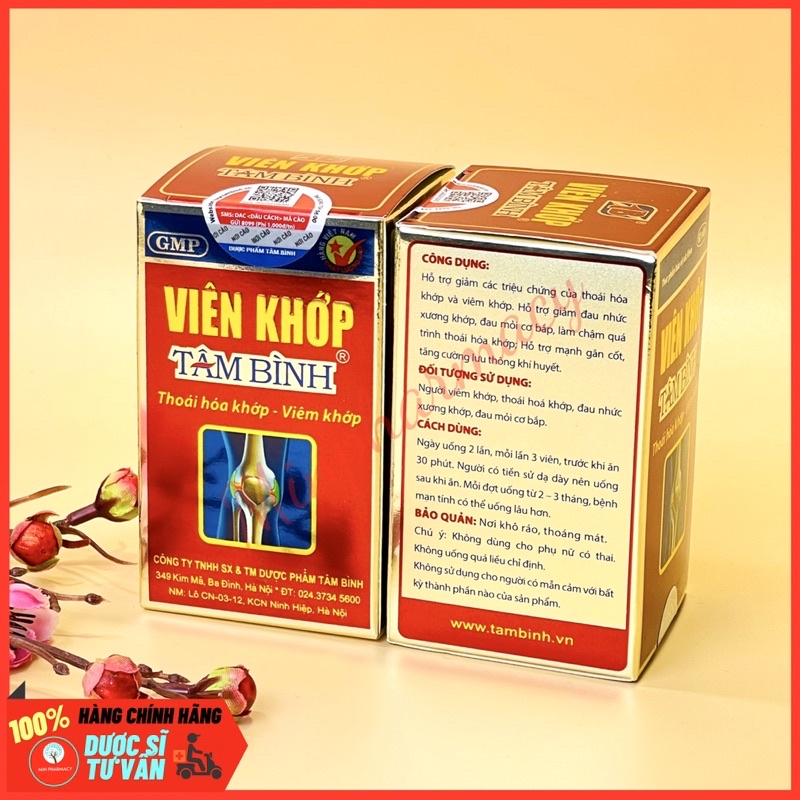 VIÊN KHỚP TÂM BÌNH Hỗ Trợ Thoái Hóa Khớp Giảm đau nhức xương khớp 60 Viên - Minpharmacy