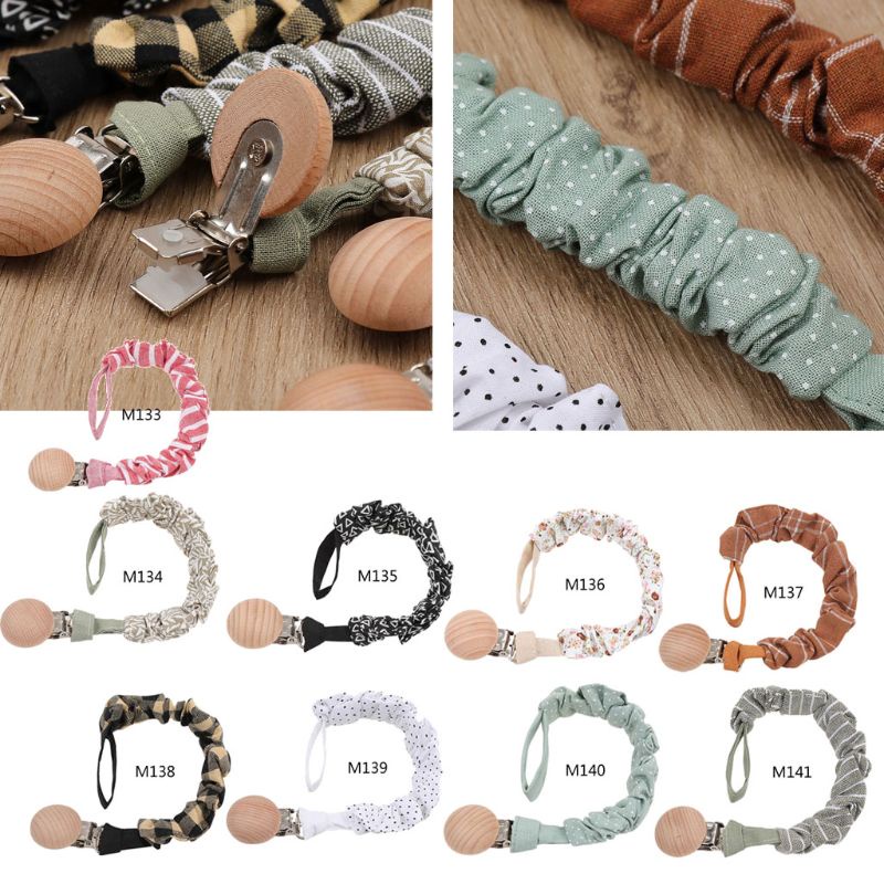 Fl Dây Đeo Núm Ti Giả Bằng Cotton Handmade An Toàn Có Kẹp Dây Xích Dành Cho Trẻ Sơ Sinh Gặm Nướu