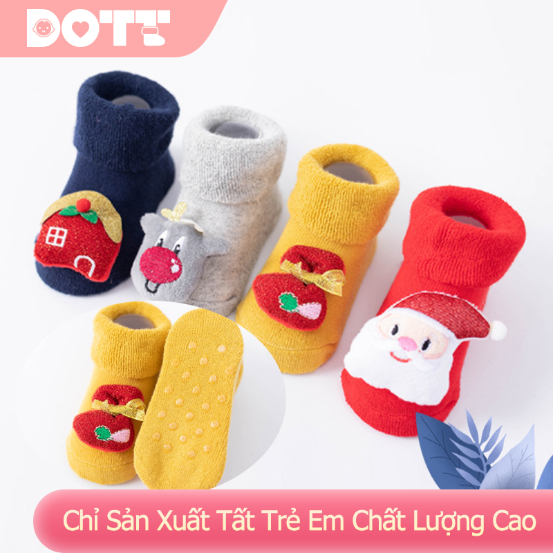 Vớ dày họa tiết Giáng Sinh dễ thương dành cho các bé từ 0-2 tuổi