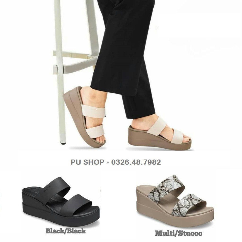 [Quảng Châu] Dép Cross Nữ Đế Xuồng Siêu Êm - Dép Đế Xuồng 7 Phân Cross Brooklyn Mid Wedge