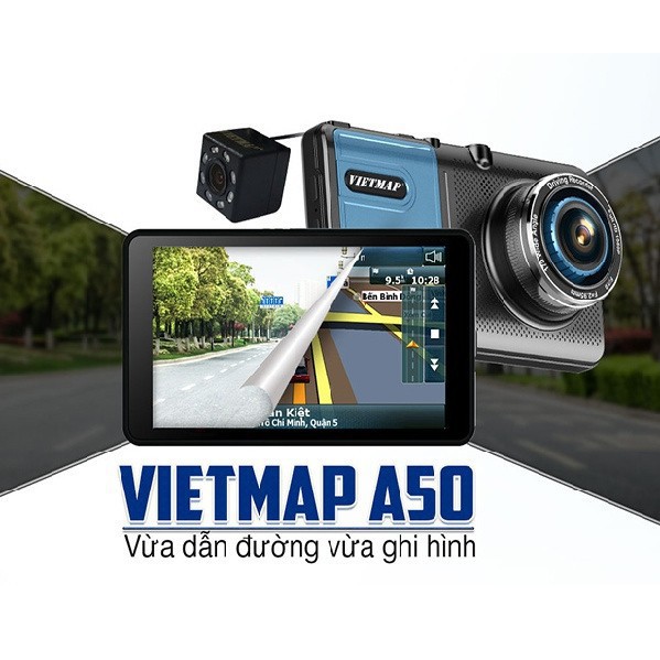 Camera hành trình Vietmap A50 ghi hình trước sau dẫn đường-Bảo hành 12 Tháng chính hãng