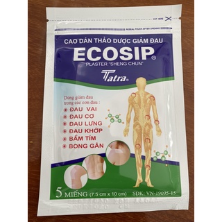 Cao dán thảo dược  Ecosip Tatra gói 5 miếng