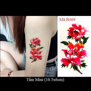 Xăm dán Tattoo hoa lá B469