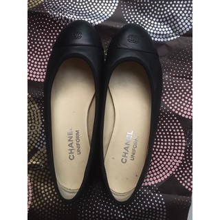 Giầy uniform c h a n e l size 36c auth da bê