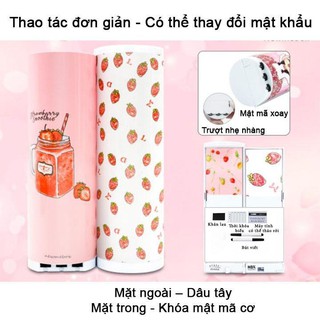 Hộp bút đa năng có mật khẩu cơ không cần xạc PIN Tặng kèm 2 bút lông + thời khóa biểu + gương soi + 1 máy tính + giẻ lau