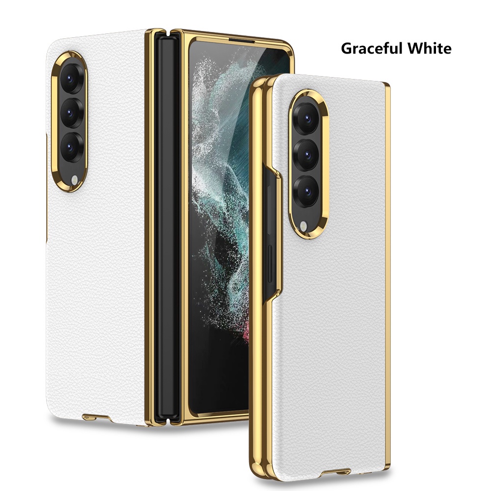 HOCE Ốp Điện Thoại Da Màu Trơn Viền Cong 3D Sang Trọng Cho Samsung Galaxy Z Fold 4 5G Z Fold4