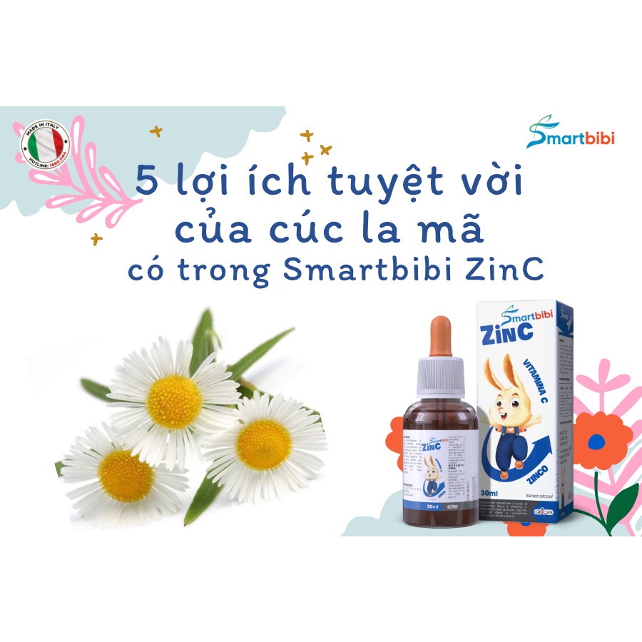 Kẽm Smartbibi Zinc - Bổ sung Kẽm cho bé giúp ăn ngon, Tăng đề kháng (Chai 30ml)