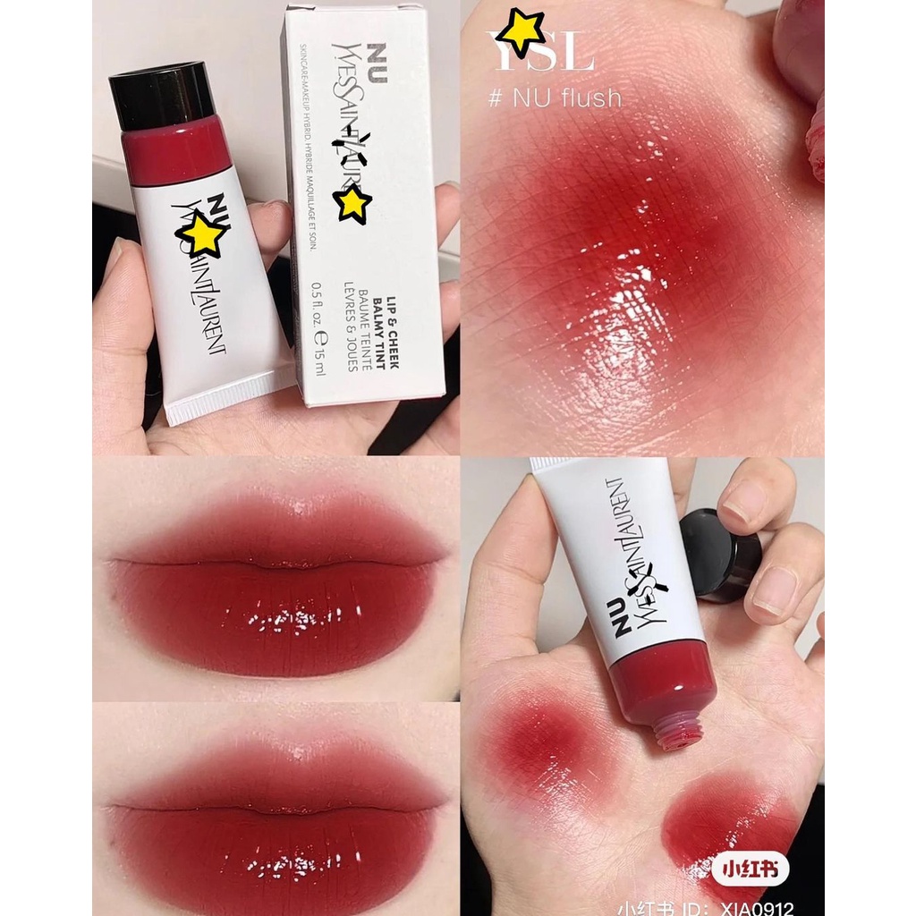 Son Môi Má Hồng YSSL Nu Lip &amp; Cheek Balmy Tint, 01 Flush và màu 02 Pinch