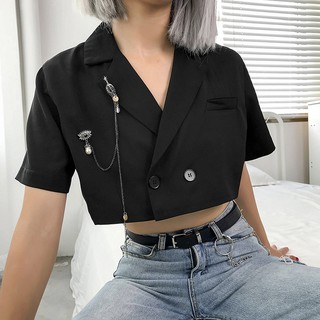 Áo vest croptop kèm chains