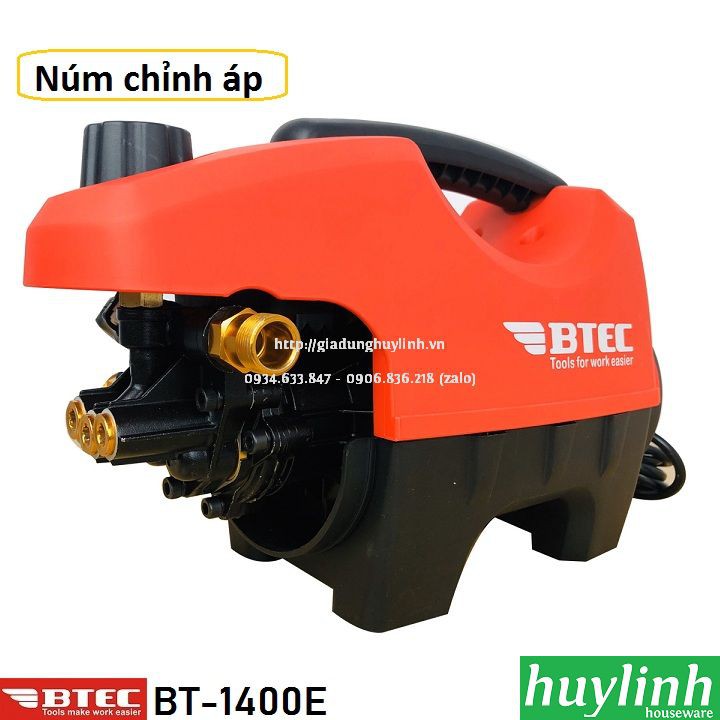 Máy xịt rửa xe chỉnh áp Btec BT1400E - 1400W