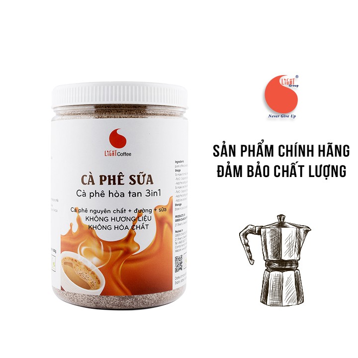 Cà phê sữa hòa tan Light Coffee vị đậm đà, thơm ngon tự nhiên, không hương liệu Hũ 500g