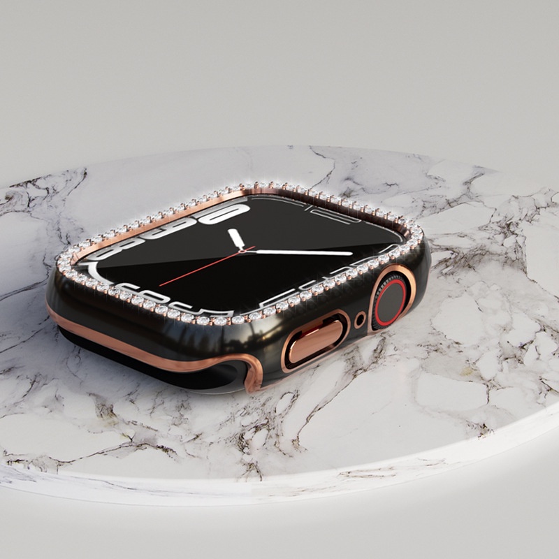 Ốp Case bảo vệ viền đính đá cho Apple Watch Series 7 (Size 41mm/45mm).