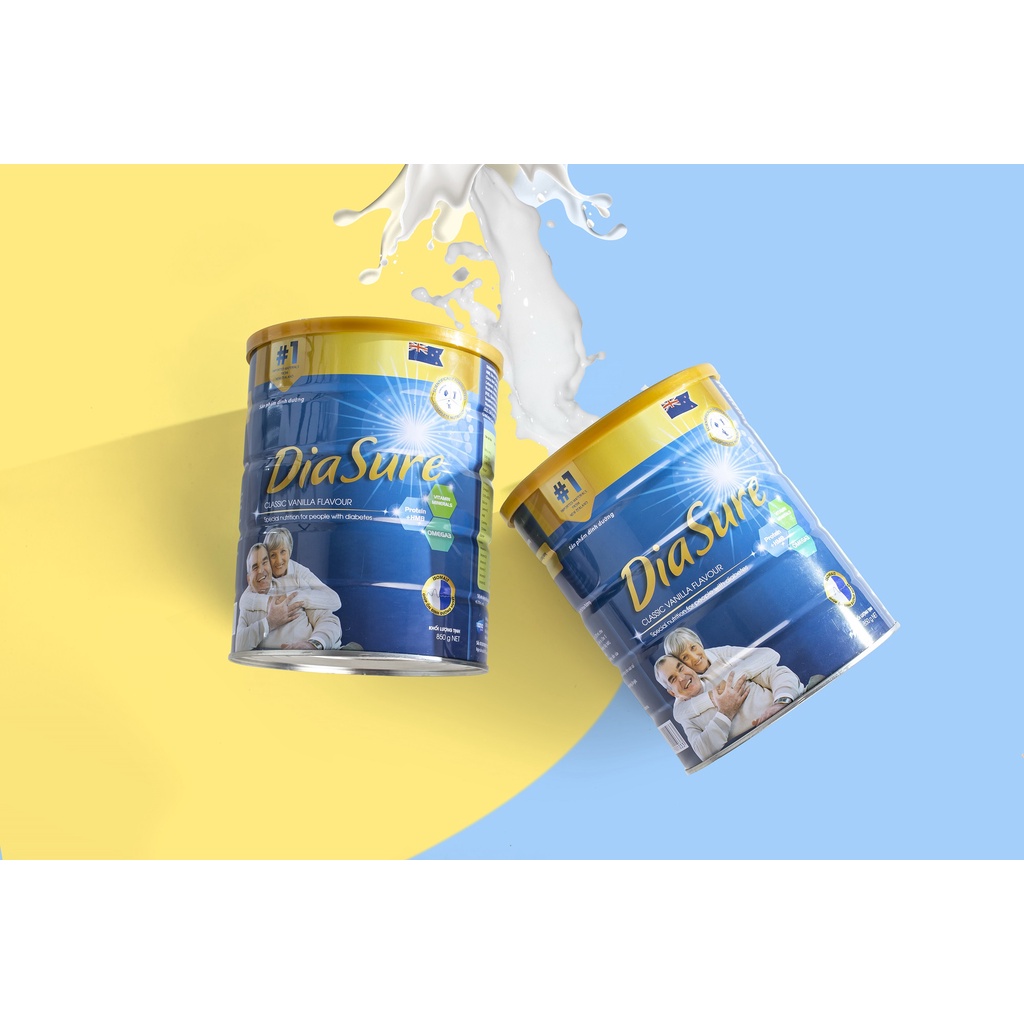 Sữa non DiaSure chính hãng lon 850g  (2 Hộp) - Cung cấp dinh dưỡng toàn diện cho người bị tiểu đường