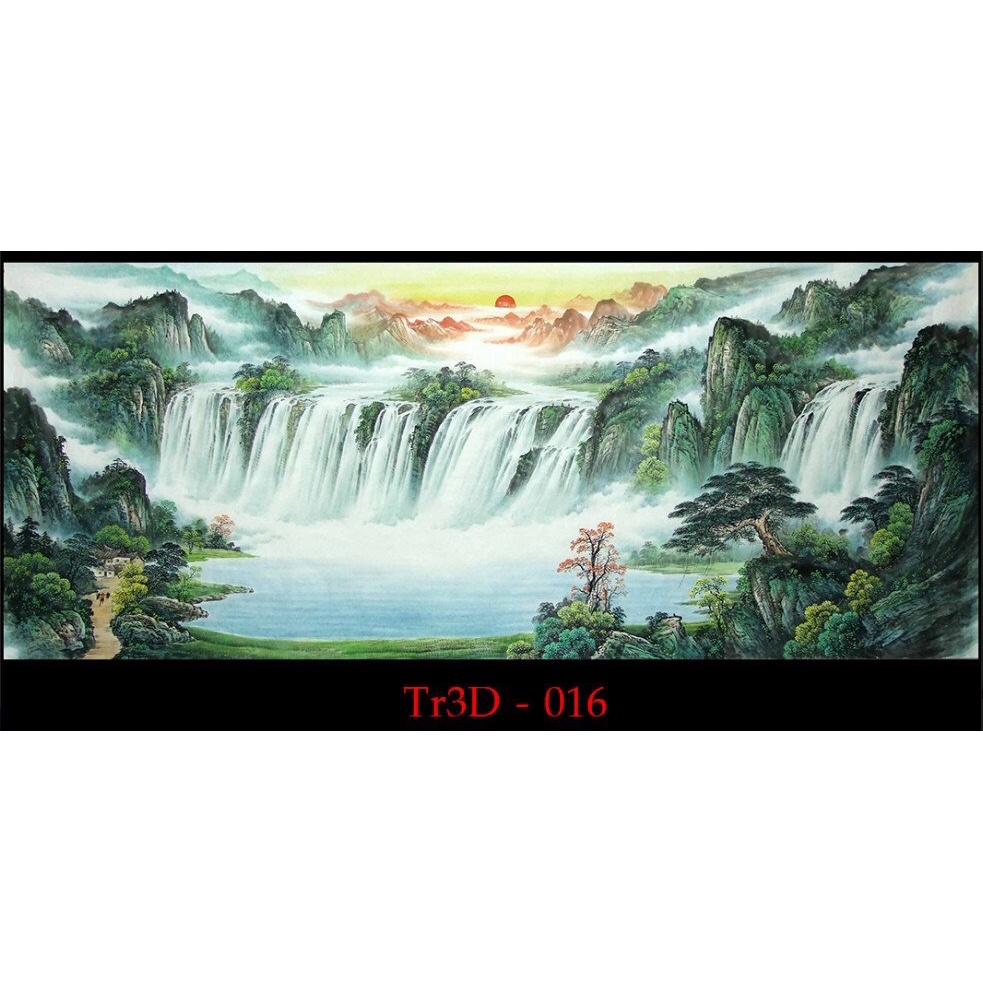 Tranh 3D trang trí hồ cá, bán cạn tiểu cảnh - chủ đề Thuỷ mặc part 3