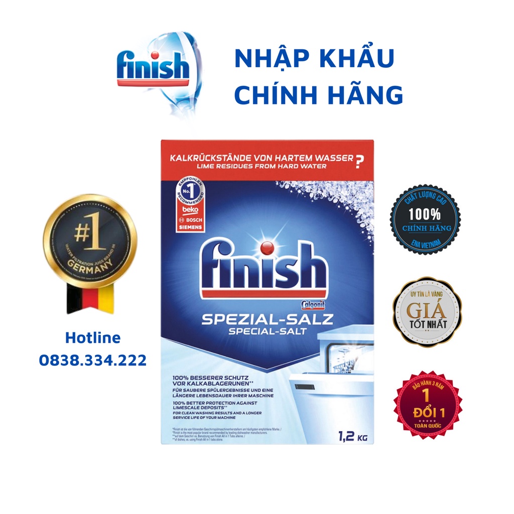 [HCM] Muối rửa bát Finish loại 1.2kg Nhập khẩu Chính Hãng