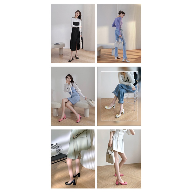 Xăng đan Cao Gót Mũi Vuông Thời Trang Xuân Hè Dành Cho Nữ