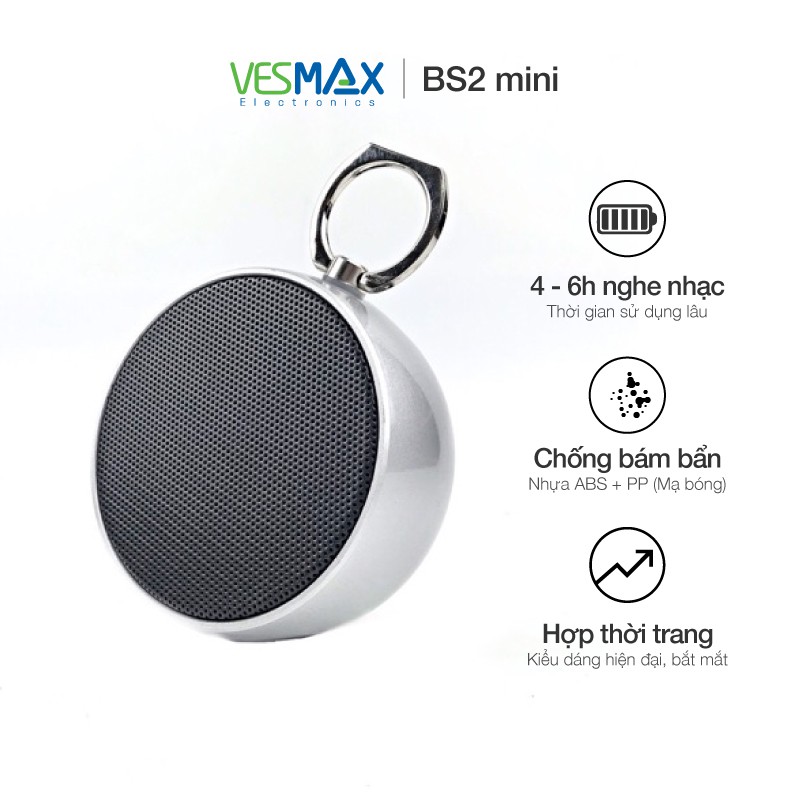 Loa bluetooth, loa không dây vỏ nhôm mini BS02 âm thanh sống động, bảo hành 1:1 trong 3 tháng (giao màu ngẫu nhiên)