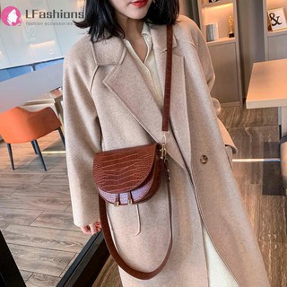Túi đeo vai vải da hình bán nguyệt xinh xắn dành cho nữ
