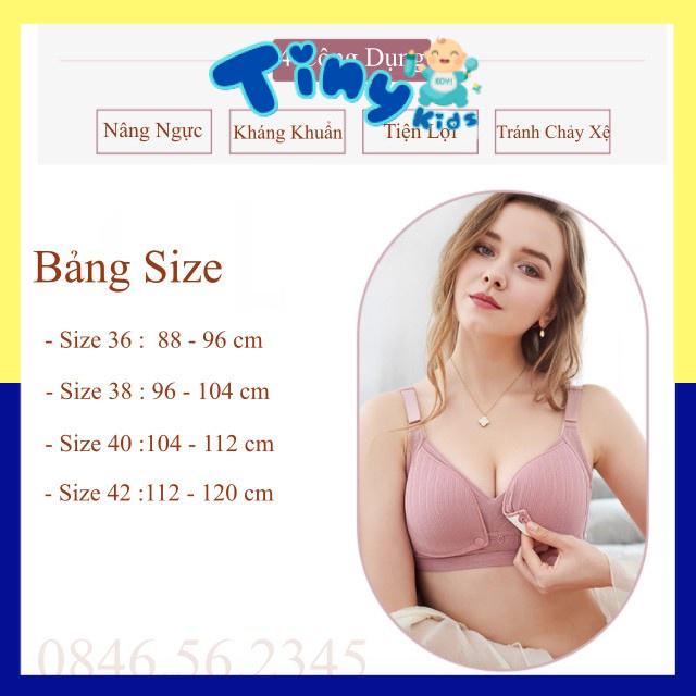 Áo lót bầu cho con bú sau sinh chống chảy xệ có cúc bấm trước, không gọng, đồ lót bầu - AL11 - Tiny Kids
