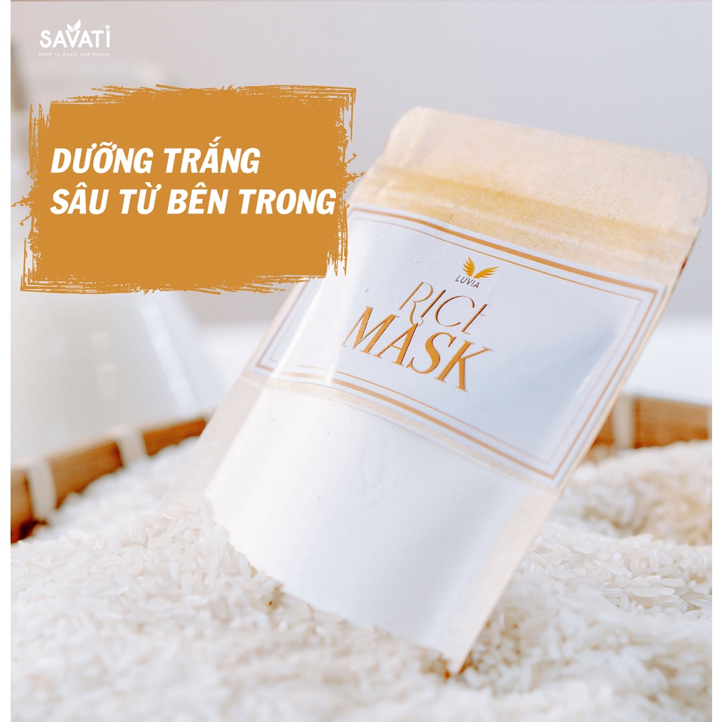 Bột cám gạo organic 3 trong 1: đắp mặt, rửa mặt, tẩy tế bào chết nâng tone da - QT4