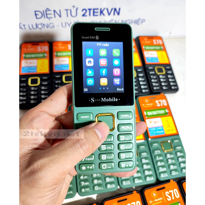 Điện thoại 4 sim 4 sóng S-Mobie S70 PIN KHUNG hàng fullbox-Bảo hành 1 năm