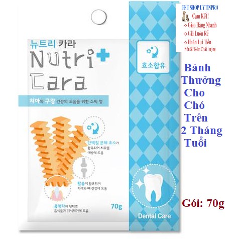 BÁNH THƯỞNG CHO CHÓ Nutricara Dog Food Dạng thanh cứng Vị enzyme Gói 70g Xuất xứ Hàn Quốc