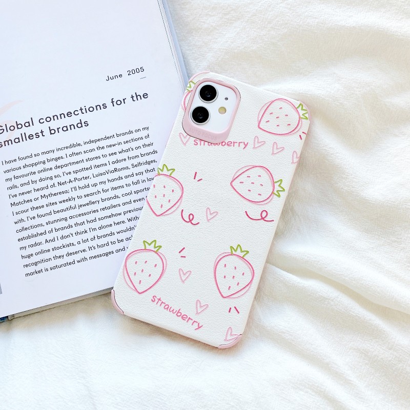 Ốp lưng iphone Dâu mùa hè da viền chống va đập 5/5s/6/6plus/6s/6splus/7/7plus/8/8plus/x/xr/xs/11/12/pro/max/plus/promax | BigBuy360 - bigbuy360.vn