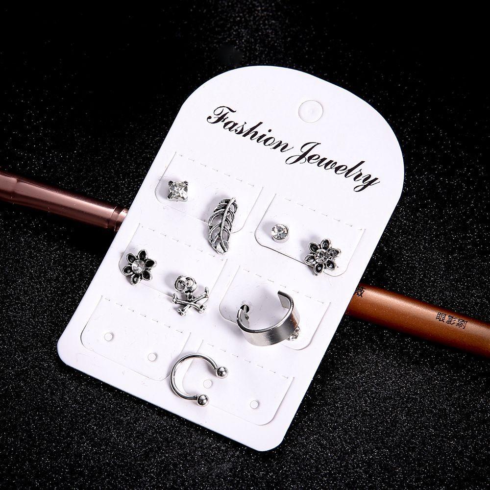 Set 9 Khuyên Tai Nữ Đa Dạng Phong Cách Bohemia|Đầu Lâu Ngôi Sao / Lông Vũ / Đầu Lâu