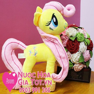 TẶNG TÚI QUÀ GẤU BÔNG NGỰA PONY FLUTTERSHY VÀNG MẪU XỊN 30CM