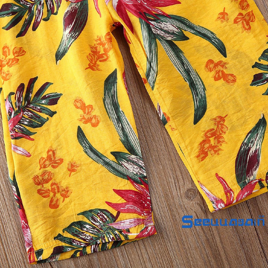 Jumpsuit Không Tay In Họa Tiết Dễ Thương Cho Bé Gái